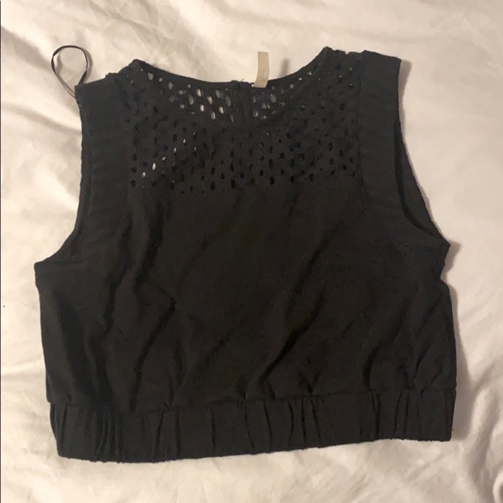 Free people black crop top